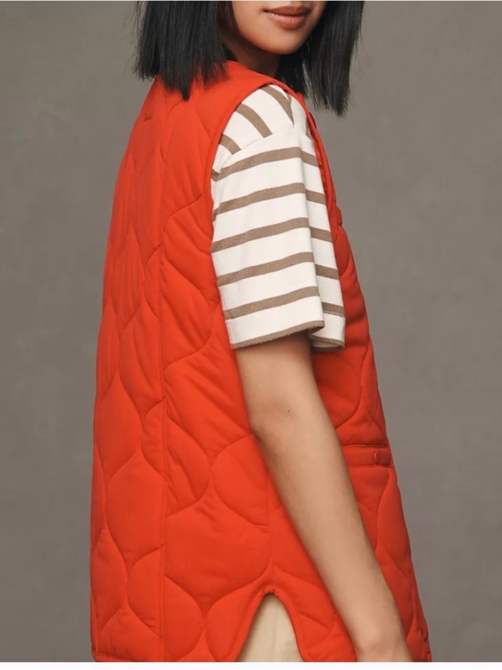 Avec Les Filles Red Quilted Tie-Front Vest - Picture 2 of 11